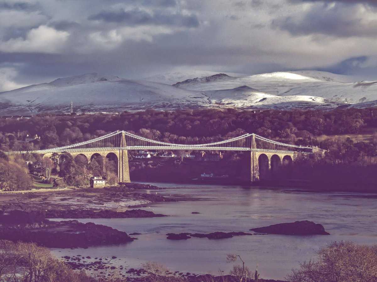 'Spotlight On The Snow', Snowdonia from Menai Bridge Wales (April 2019)